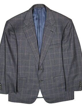 Brooks Brothers Blazer Madison Wool Sport Coat Windowpane Blue 40S
